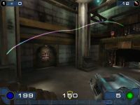 The boost dodge to the Linkgun visualised by the Player Trails mutator.